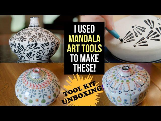 Unboxing Mandala Art Tools For Pottery Design - Get Creative With Mandala Tools Kit!