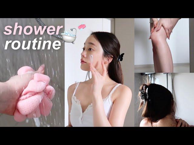 [SUB ] Shower routine  | สครับผิว , body care , glowy skin , ดูแลผิวกาย ‍️l Beamsareeda