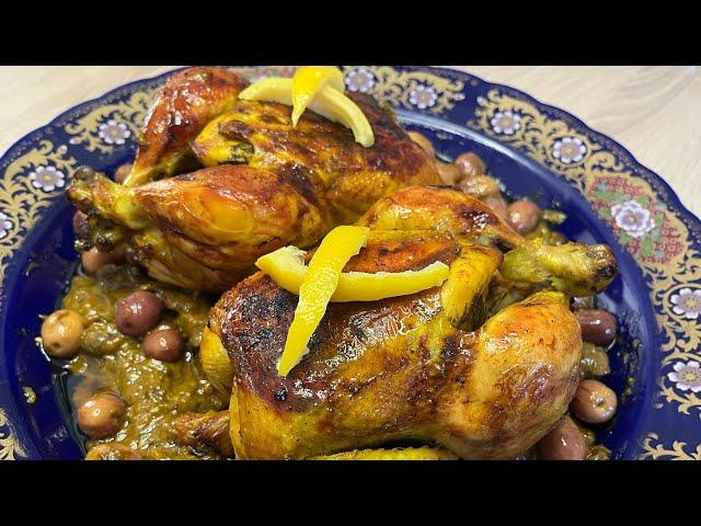 POULET AUX OLIVES à la Marocaine et sa sauce à l’oignon (Daghmira)