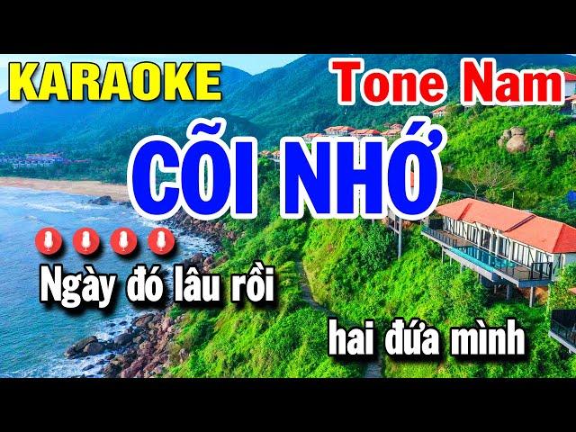 Karaoke Cõi Nhớ Tone Nam Nhạc Sống Ebm | Huỳnh Lê