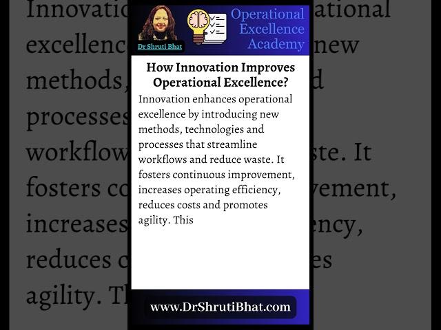 How Innovation Improves Operational Excellence?