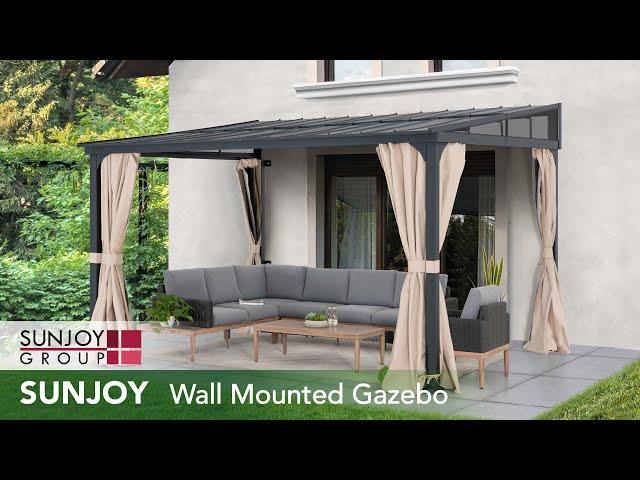 Sunjoy 10x12 Wall Mounted Metal Gazebo | Backyard Gazebo Ideas