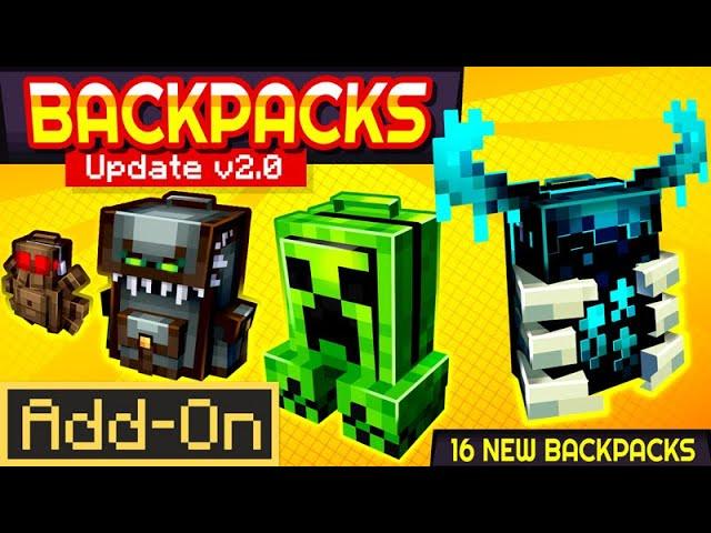 BACKPACKS 2.0 ADDON: The BEST Backpacks addon just got even BETTER in Minecraft Bedrock