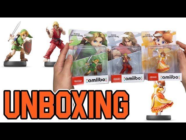 Super Smash Bros Series Amiibo Ken / Daisy / Young Link Unboxing!!