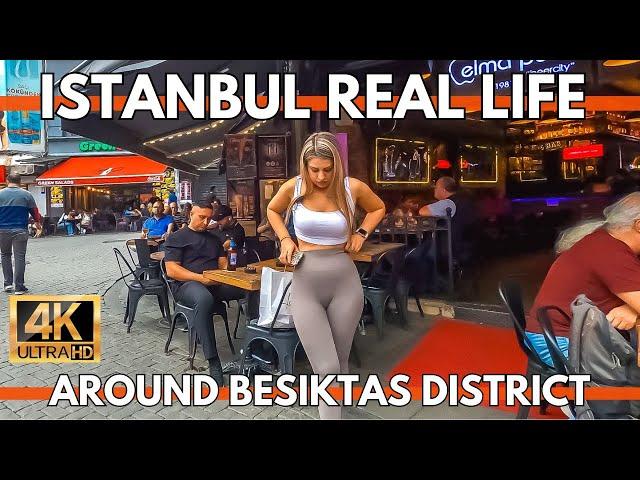 ISTANBUL REAL LIFE OCTOBER 2024 4K WALKING TOUR AROUND BESIKTAS MARKETS,CAFES,RESTAURANTS,BARS