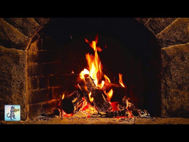 Relaxing Fireplace in 4K  Crackling Fire  Burning Fireplace  12 HOURS • NO MUSIC