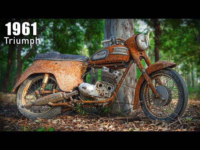 Restoration Fully Abandoned 1961 British Motorcycle Triumph - Part 1