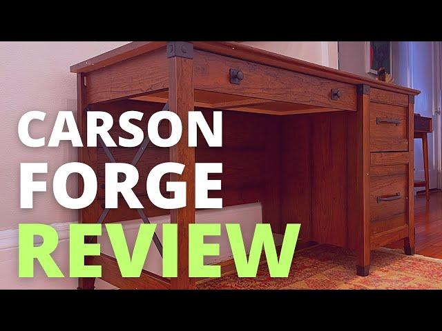 Sauder Carson Forge Desk Review | The Best Rustic Industrial Writing Desk with Side Metal X Design