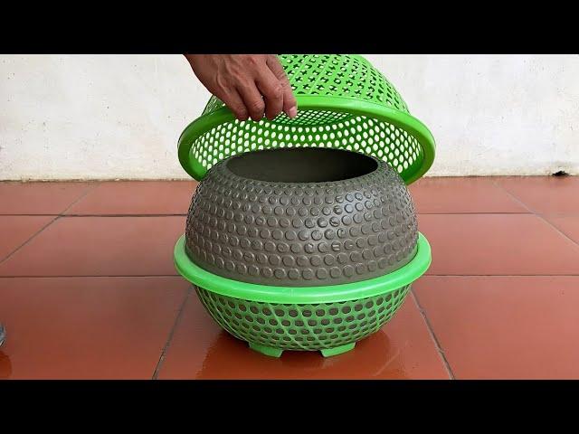 Smart Idea With Plastic Baskets And Cement - How To Make Your Own Beautiful Garden