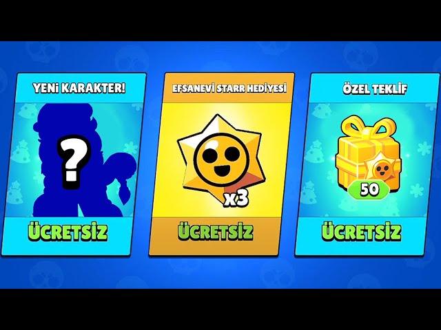 SON DAKİKA HERKESE ÜCRETSİZ KARAKTER | KOSTÜM | EFSANEVİ STARR HEDİYESİ Brawl Stars