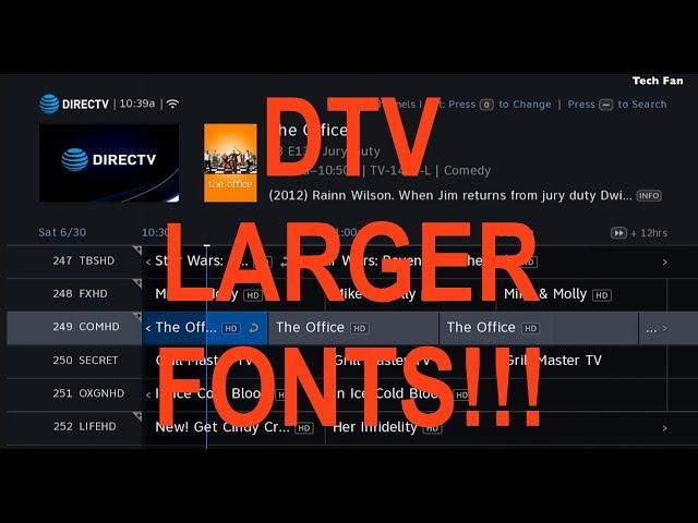 Directv Genie HR DVR Larger Guide - MENU Fonts FINALLY Arrived!!  I can see again : )