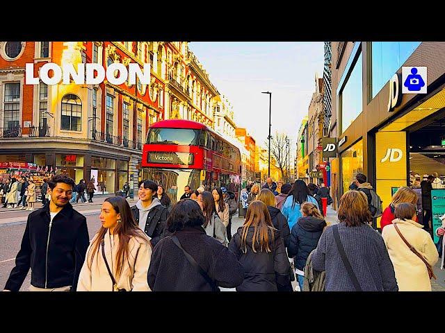 London Winter Walk  Marylebone, OXFORD STREET, to Tottenham Court Rd | Central London Walking Tour