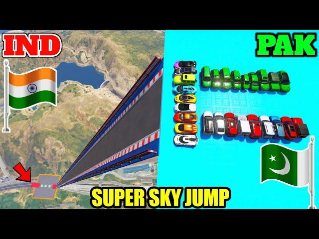 GTA 5 INDIA VS PAKISTAN VS SUPER CARS SUPER SKY JUMPING CHALLENGE - Gta 5 Gameplay