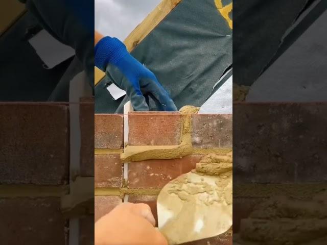 This is an easy way to install red bricks in making house walls #brick #walls #contruction #popular