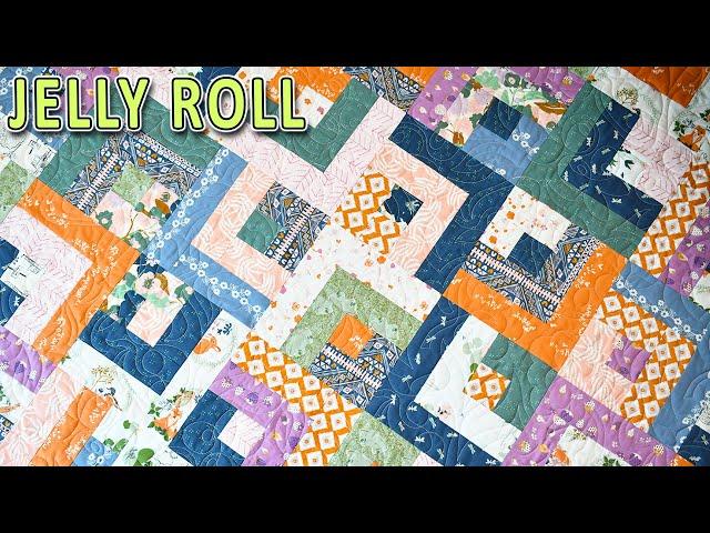 Hidden Log Cabin | Jelly Roll Quilt Pattern | Layer Cake Quilt Pattern | Log Cabin Quilt Pattern