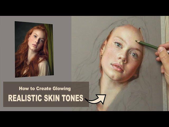 Pastel Portrait Tutorial ~ How to draw Realistic glowing SKIN TONES using Pastel Pencils.