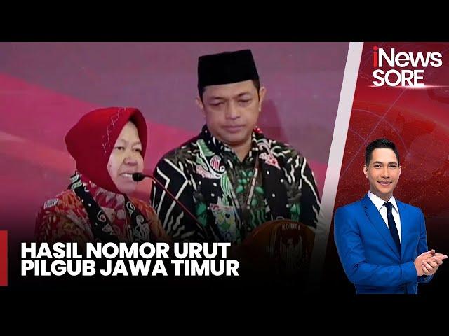 No. Urut Pilgub Jatim 2024: LUMAN 1, Khofifah-Emil 2, Risma-Gus Hans 3 - iNews Sore 23/09