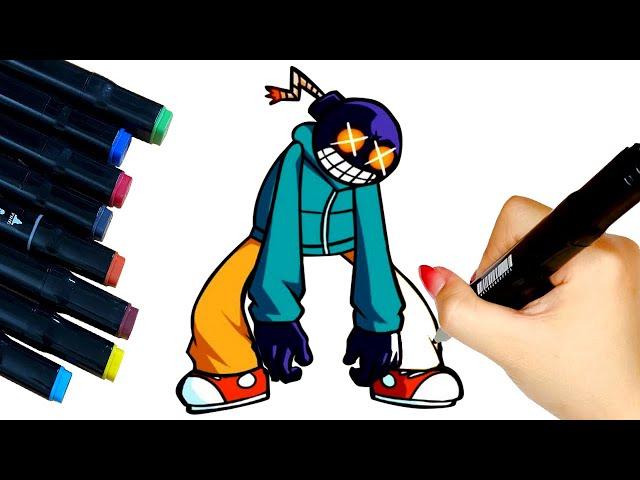 How to draw Whitty - Friday Night Funkin - Whitty mod