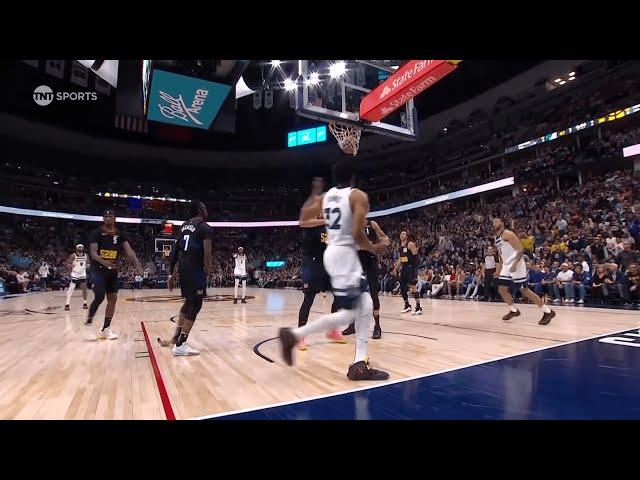 Jamal Murray throws a heat pack on the court in frustration