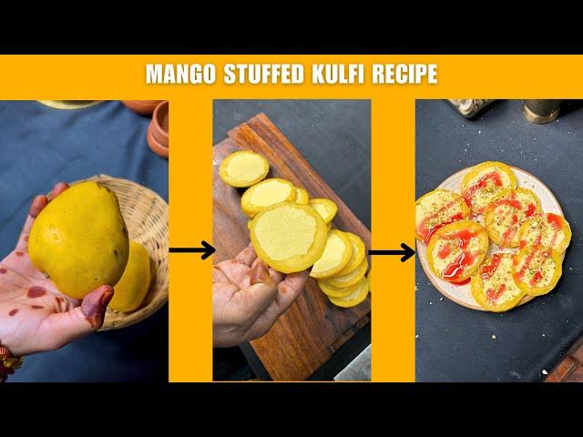 Stuffed Mango Kulfi | Mango Malai Kulfi | Tasty Mango Ice Cream Dessert