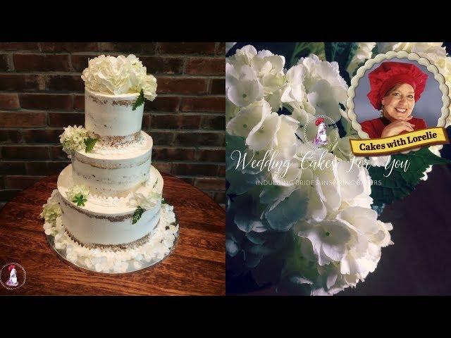 Rustic Buttercream Wedding Cake / How to Place Fresh Flowers on a Wedding Cake