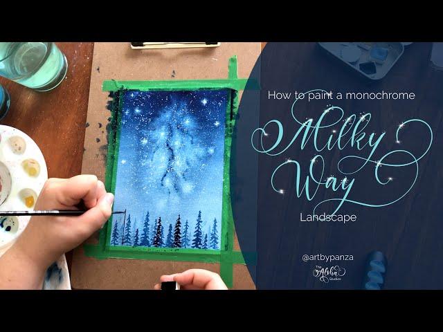 PAINTING TUTORIAL watercolor milky way galaxy, ArtbyPanza & The Aloha Studios