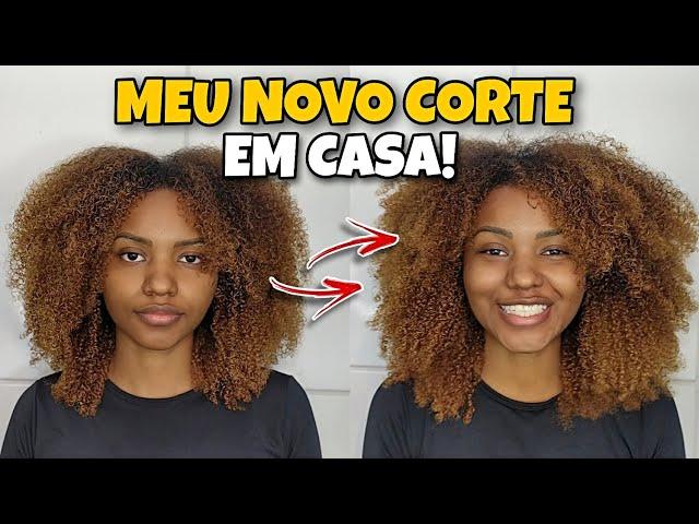 CORTEI MEU CABELO CRESPO EM CASA! CORTE EM CAMADAS