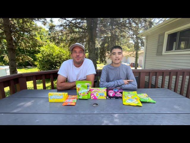 Sour candy eating challenge with my dad!