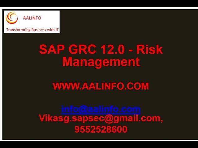 SAP GRC 12.0 Risk Management Demo