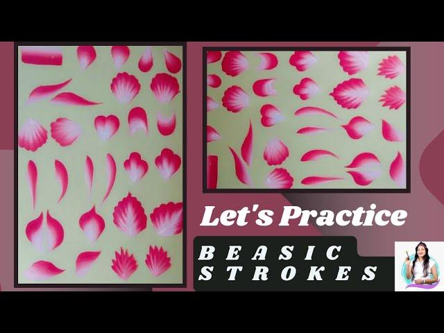Basics of One stroke painting| Instructional video | Step by step acrylic painting #basics #beginner