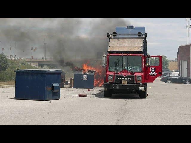 Garbage Truck Fire || ViralHog