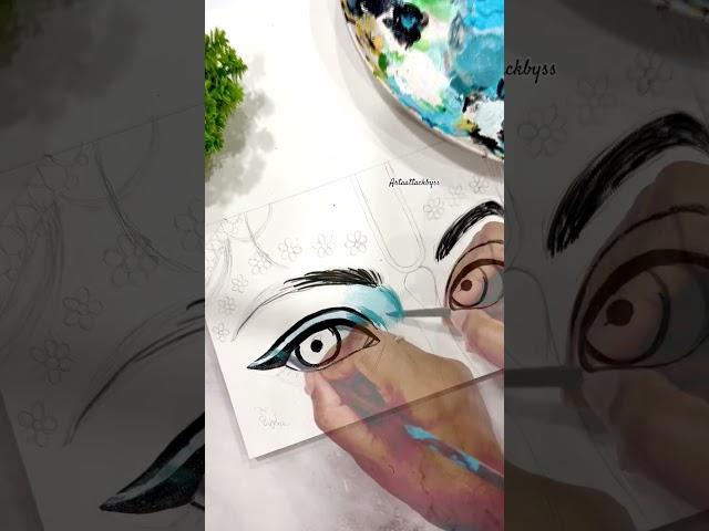 Shree Krishna eye drawing ️ #krishnapainting #krishnaart