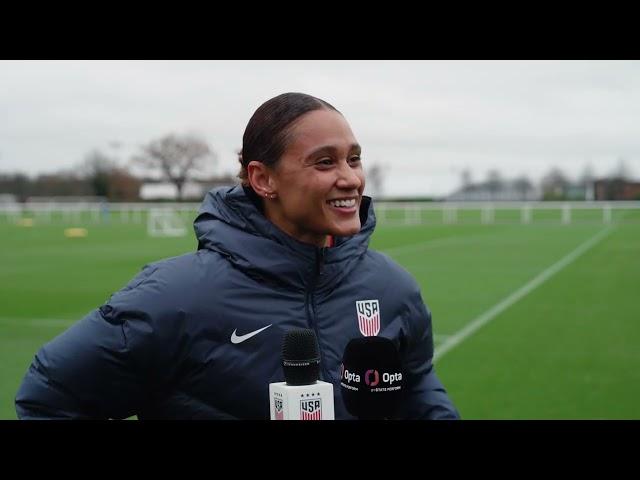 USWNT Forward LYNN WILLIAMS at the Tottenham Training Ground; Team USA will face England