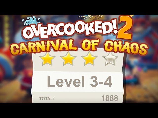 Overcooked 2. Carnival of Chaos. Level 3-4. 4 stars. Co-op