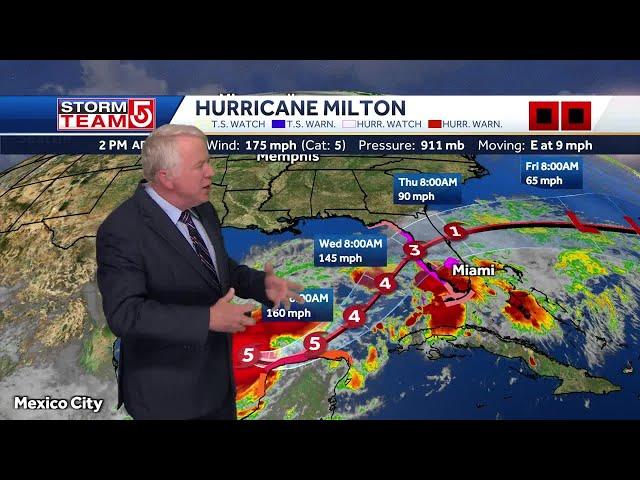 Hurricane Milton intensifies to Category 5 on path toward Florida