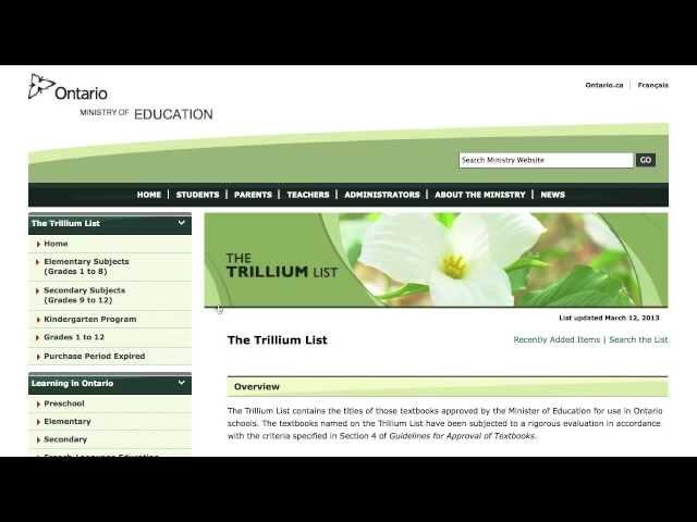 The Trillium List Online