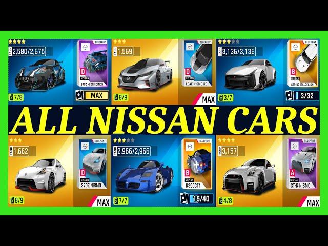 ASPHALT LEGENDS UNITE | NISSAN (370Z NEON,LEAF,RC,370Z NISMO,GTR-50 ITALDESIGN,R390GT1,GT-R NISMO)