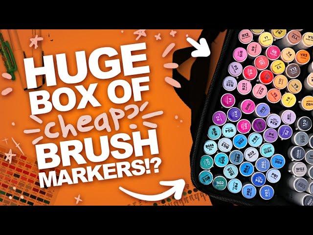 A BIG 'BUCKET' OF 120 OHUHU BRUSH-MARKERS?! | + Ohuhu Marker Pad Demo