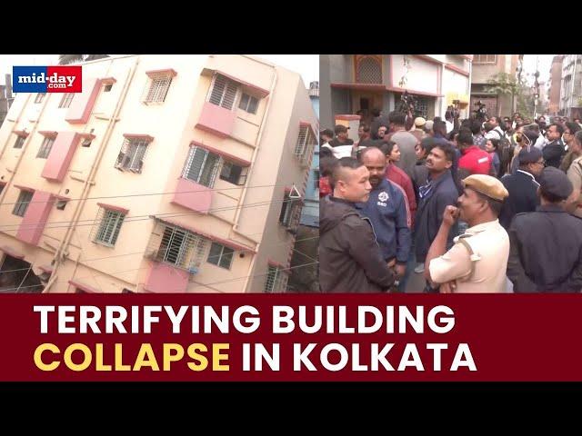 Kolkata building crashes during renovation, Panic strikes people - Watch video