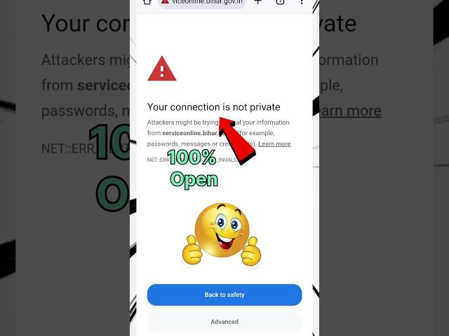 Your Connection Is Not Private Google Chrome | Your Connection Is Not Private #viral #shorts #short