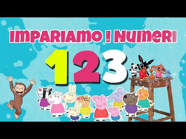 Learn the NUMBERS in ITALIAN and ENGLISH with the cartoons 123