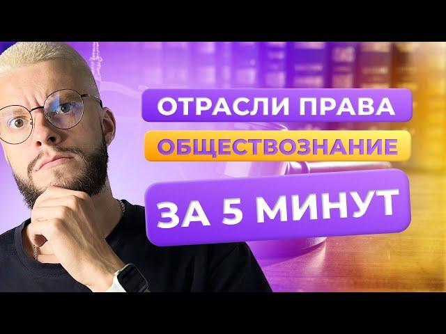 ОТРАСЛИ ПРАВА — РАЗБОР ТЕМЫ ЗА 5 МИНУТ ДЛЯ ОГЭ ПО ОБЩЕСТВОЗНАНИЮ