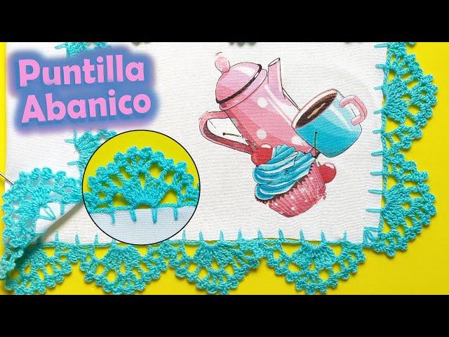 Puntilla en Abanico + Crochet fácil y rápida