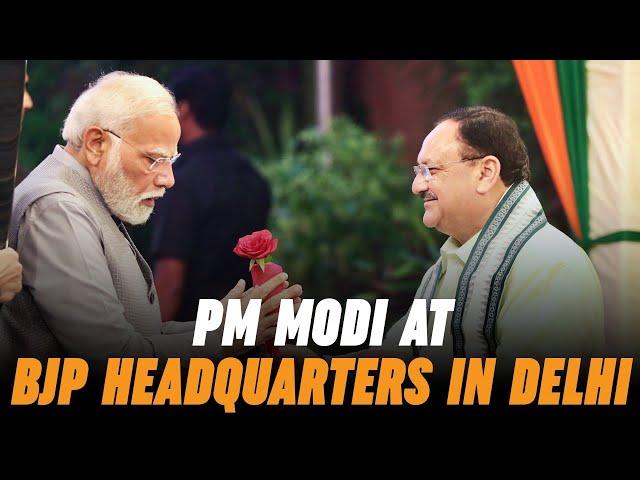 PM Narendra Modi at BJP Headquarters in Delhi, JP Nadda welcomed the Prime Minister in CEC meeting