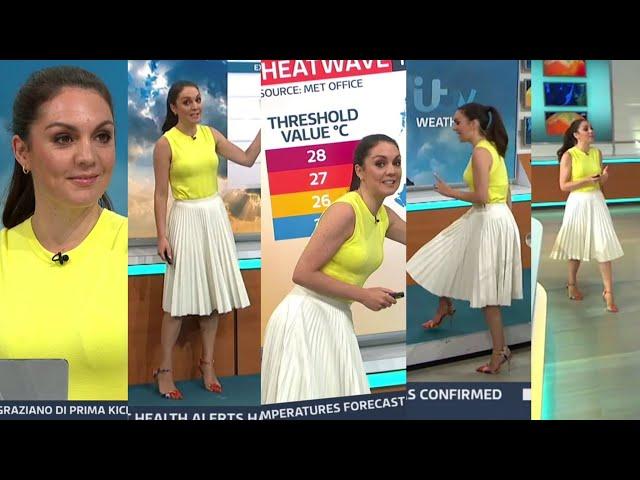 Laura Tobin-Perfect In A White Skirt Yellow Top & Heels 19/7/24 HD