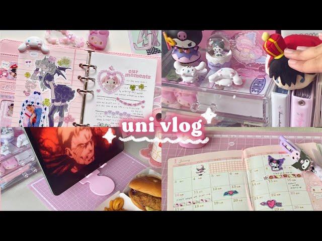 my first day at uni, journal & penpal with me, korean sticker haul  vlog