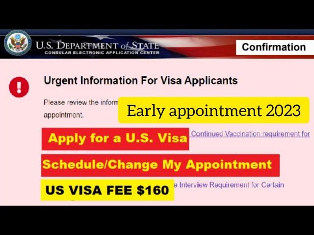 Pay USA visa Fee $160 | USA visa appointment 2023 | Step by step process early interview date