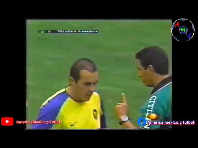 Bronca  golpes y cuahutemoc blanco golpeado en el toluca vs america futbol retro apertura 2003