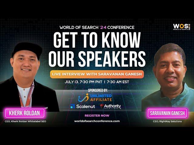 WOSCon2024 Live Interview Series with Speakers: Saravanan Ganesh