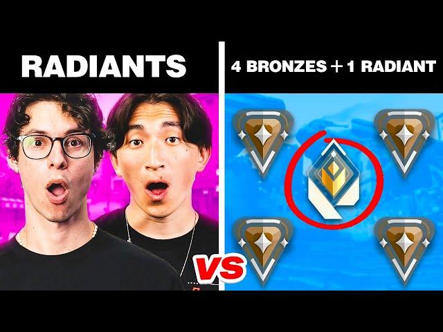 2 Pros Vs 5 Bronzes.. And A Secret Radiant (Impossible VALORANT Challenge)